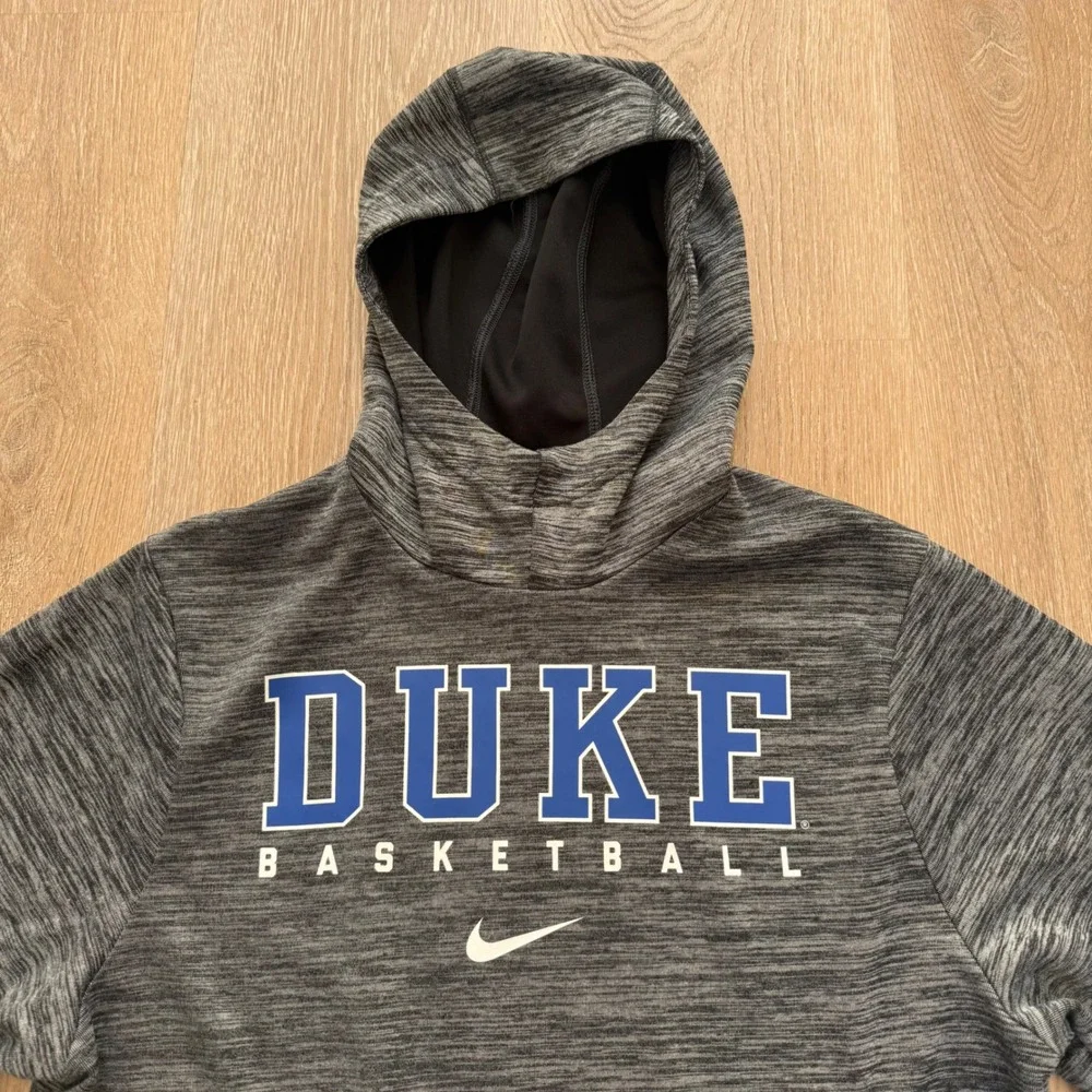 Nike Duke Basketball Dri-FIT Hoodie Mens Medium Grey Pullover Sweatshirt